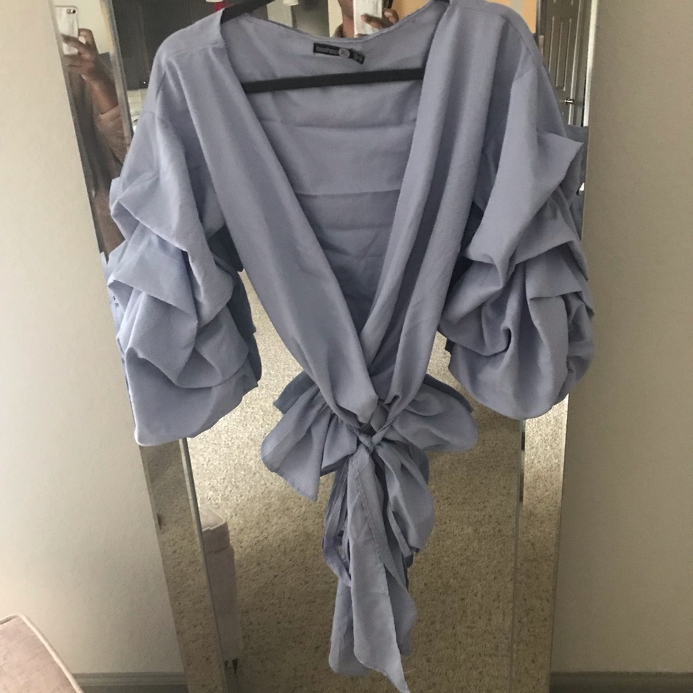 **SOLD**BOOHOO WRAP BLOUSE